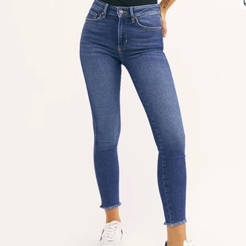 We The Free x Free People Indigo Raw High Rise Jeans